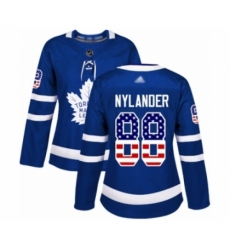 Women's Toronto Maple Leafs #88 William Nylander Authentic Royal Blue USA Flag Fashion Hockey Jersey