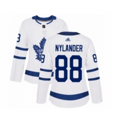 Women's Toronto Maple Leafs #88 William Nylander Authentic White Away Hockey Jersey