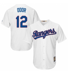 Men's Majestic Texas Rangers #12 Rougned Odor Replica White Cooperstown MLB Jersey