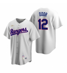 Men's Nike Texas Rangers #12 Rougned Odor White Cooperstown Collection Home Stitched Baseball Jersey
