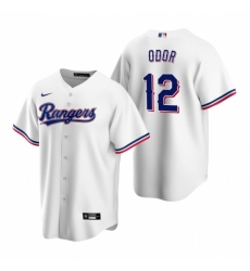 Men's Nike Texas Rangers #12 Rougned Odor White Home Stitched Baseball Jersey