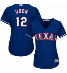 Women's Majestic Texas Rangers #12 Rougned Odor Authentic Royal Blue Alternate 2 Cool Base MLB Jersey