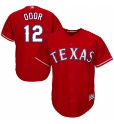 Youth Majestic Texas Rangers #12 Rougned Odor Authentic Red Alternate Cool Base MLB Jersey