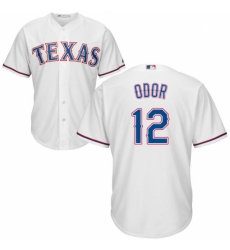 Youth Majestic Texas Rangers #12 Rougned Odor Replica White Home Cool Base MLB Jersey