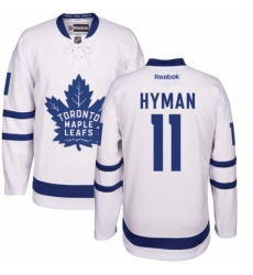 Men's Reebok Toronto Maple Leafs #11 Zach Hyman Authentic White Away NHL Jersey