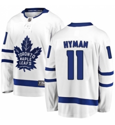 Youth Toronto Maple Leafs #11 Zach Hyman Fanatics Branded White Away Breakaway NHL Jersey