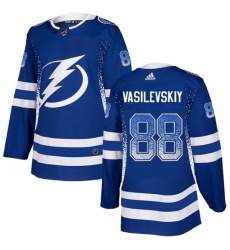 Men's Adidas Tampa Bay Lightning #88 Andrei Vasilevskiy Authentic Blue Drift Fashion NHL Jersey