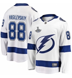 Men's Tampa Bay Lightning #88 Andrei Vasilevskiy Fanatics Branded White Away 2020 Stanley Cup Champions Breakaway Jersey