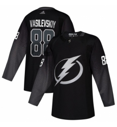 Men's Tampa Bay Lightning #88 Andrei Vasilevskiy adidas Alternate Authentic Player Jersey Black