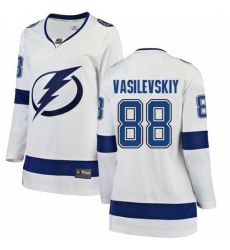 Women's Tampa Bay Lightning #88 Andrei Vasilevskiy Fanatics Branded White Away Breakaway NHL Jersey