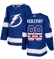 Youth Adidas Tampa Bay Lightning #88 Andrei Vasilevskiy Authentic Blue USA Flag Fashion NHL Jersey