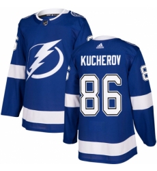 Men's Adidas Tampa Bay Lightning #86 Nikita Kucherov Authentic Royal Blue Home NHL Jersey