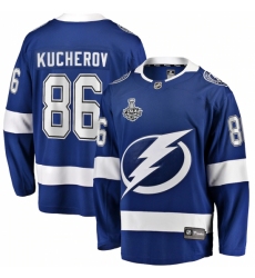 Men's Tampa Bay Lightning #86 Nikita Kucherov Fanatics Branded Blue 2020 Stanley Cup Final Bound Home Player Breakaway Jersey