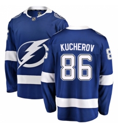 Men's Tampa Bay Lightning #86 Nikita Kucherov Fanatics Branded Blue Home Breakaway NHL Jersey