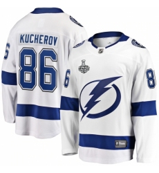 Men's Tampa Bay Lightning #86 Nikita Kucherov Fanatics Branded White 2020 Stanley Cup Final Bound Away Player Breakaway Jersey