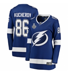 Women's Tampa Bay Lightning #86 Nikita Kucherov Fanatics Branded Blue 2020 Stanley Cup Final Bound Home Player Breakaway Jersey