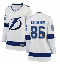 Women's Tampa Bay Lightning #86 Nikita Kucherov Fanatics Branded White Away Breakaway NHL Jersey