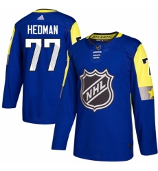 Men's Adidas Tampa Bay Lightning #77 Victor Hedman Authentic Royal Blue 2018 All-Star Atlantic Division NHL Jersey