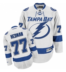Men's Reebok Tampa Bay Lightning #77 Victor Hedman Authentic White Away NHL Jersey