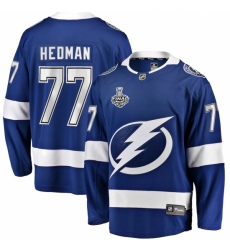 Men's Tampa Bay Lightning #77 Victor Hedman Fanatics Branded Blue 2020 Stanley Cup Final Bound Home Player Breakaway Jersey