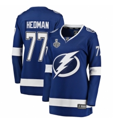 Women's Tampa Bay Lightning #77 Victor Hedman Fanatics Branded Blue 2020 Stanley Cup Final Bound Home Player Breakaway Jersey