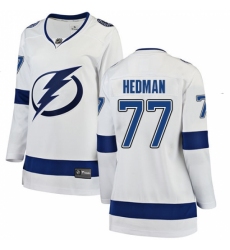 Women's Tampa Bay Lightning #77 Victor Hedman Fanatics Branded White Away Breakaway NHL Jersey