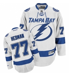 Youth Reebok Tampa Bay Lightning #77 Victor Hedman Authentic White Away NHL Jersey