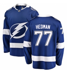 Youth Tampa Bay Lightning #77 Victor Hedman Fanatics Branded Royal Blue Home Breakaway NHL Jersey