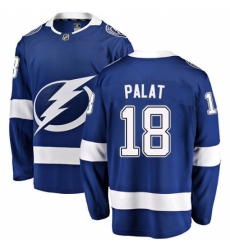 Men's Tampa Bay Lightning #18 Ondrej Palat Fanatics Branded Blue Home Breakaway NHL Jersey