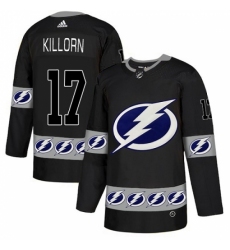 Men's Adidas Tampa Bay Lightning #9 Tyler Johnson Authentic Black Team Logo Fashion NHL Jersey