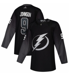 Men's Tampa Bay Lightning #9 Tyler Johnson adidas Alternate Authentic Player Jersey Black