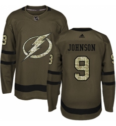 Youth Adidas Tampa Bay Lightning #9 Tyler Johnson Authentic Green Salute to Service NHL Jersey