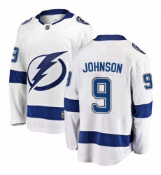 Youth Tampa Bay Lightning #9 Tyler Johnson Fanatics Branded White Away Breakaway NHL Jersey