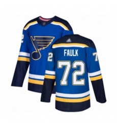 Youth St. Louis Blues #72 Justin Faulk Authentic Royal Blue Home Hockey Jersey