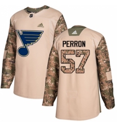 Youth Adidas St. Louis Blues #57 David Perron Authentic Camo Veterans Day Practice NHL Jersey