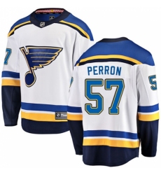 Youth St. Louis Blues #57 David Perron Fanatics Branded White Away Breakaway NHL Jersey