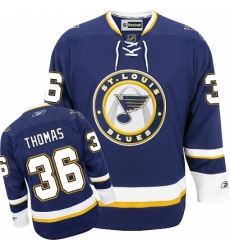 Youth Reebok St. Louis Blues #36 Robert Thomas Authentic Navy Blue Third NHL Jersey