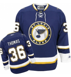 Youth Reebok St. Louis Blues #36 Robert Thomas Premier Navy Blue Third NHL Jersey