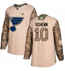 Men's Adidas St. Louis Blues #10 Brayden Schenn Authentic Camo Veterans Day Practice NHL Jersey