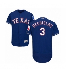 Men's Texas Rangers #3 Delino DeShields Jr. Royal Blue Alternate Flex Base Authentic Collection Baseball Player Jersey