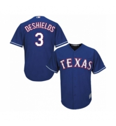 Youth Texas Rangers #3 Delino DeShields Jr. Authentic Royal Blue Alternate 2 Cool Base Baseball Player Jersey