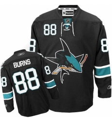 Men's Reebok San Jose Sharks #88 Brent Burns Authentic Black Third NHL Jersey