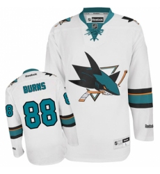 Men's Reebok San Jose Sharks #88 Brent Burns Authentic White Away NHL Jersey