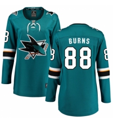 Women's San Jose Sharks #88 Brent Burns Fanatics Branded Teal Green Home Breakaway NHL Jersey