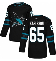 Men's Adidas San Jose Sharks #65 Erik Karlsson Premier Black Alternate NHL Jersey