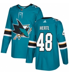 Men's Adidas San Jose Sharks #48 Tomas Hertl Authentic Teal Green Home NHL Jersey