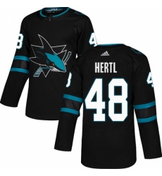 Men's Adidas San Jose Sharks #48 Tomas Hertl Premier Black Alternate NHL Jersey