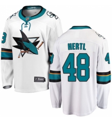 Men's San Jose Sharks #48 Tomas Hertl Fanatics Branded White Away Breakaway NHL Jersey