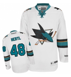 Youth Reebok San Jose Sharks #48 Tomas Hertl Authentic White Away NHL Jersey