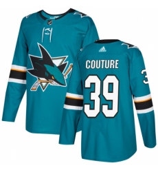 Men's Adidas San Jose Sharks #39 Logan Couture Authentic Teal Green Home NHL Jersey